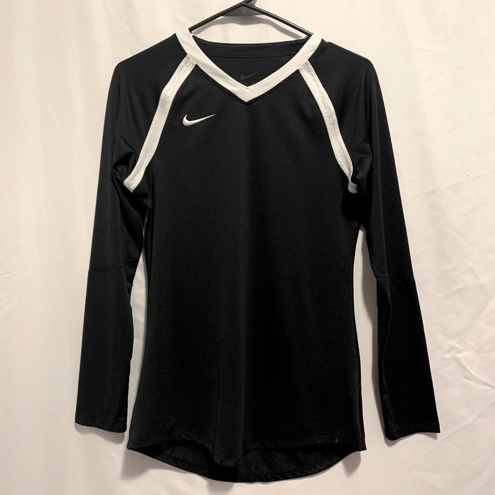 NIKE DRI-FIT Black and White Long Sleeve Top